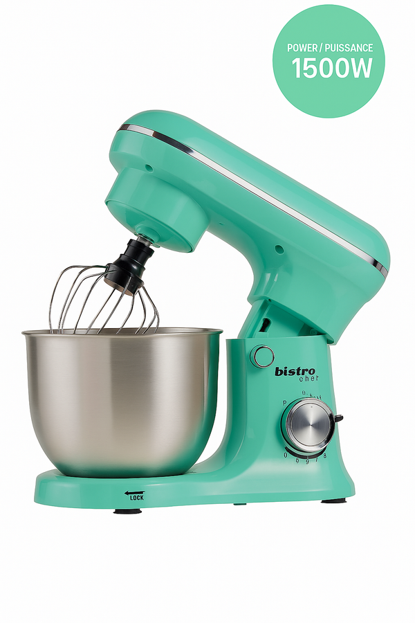 Bistro Stand Mixer, 5L Food Mixer for Baking with Bowl, 1500W Cake Mixer w/Beater, Dough Hook, Whisk & Mixing Bowl, 10 Speed Planetary Rotation Kitchen Maker, Electric Mixer for Baking Bread Pastry