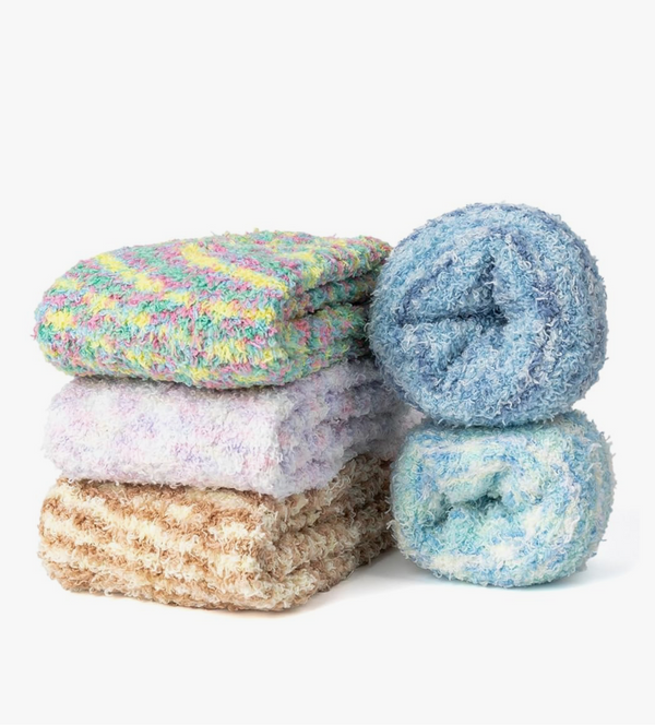 NIQIAO 5 Pairs Fluffy Socks for Womens and Girls, Soft Fuzzy Winter Warm Thicken Cozy Home Slipper Bed Socks