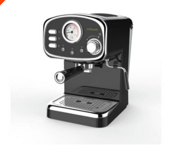 Cookworks CM5013B-GS NEW Ground Coffee Machine Espresso Maker 1.2L 1100w Black.