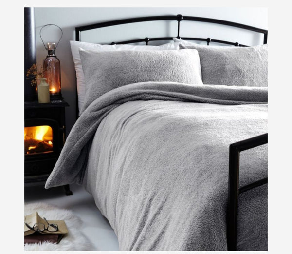 Silentnight Cosy Teddy Fleece Winter Duvet Cover Set Double