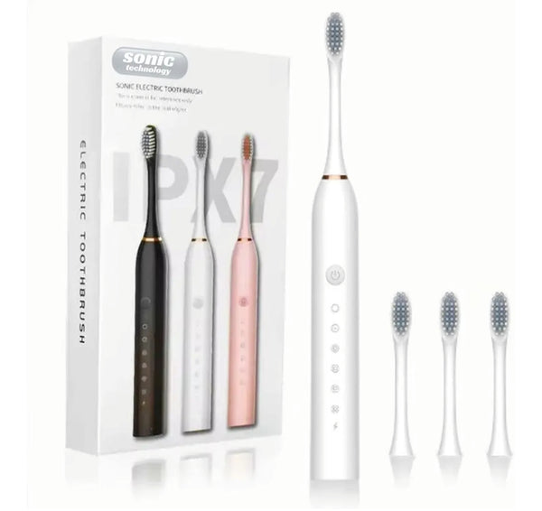 Welari Sonic Electric Toothbrush – 6 Modes, 4 Replaceable Brush Heads, USB Fast Charging, Waterproof, 30-Day Battery – Professional Oral Care for Sensitive Teeth & Whitening