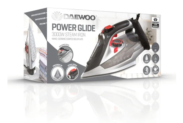 Daewoo - 3000W Power-Glide Steam Iron