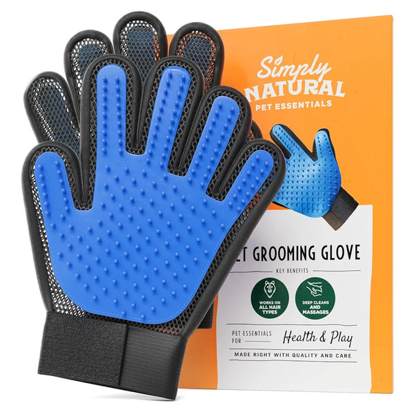 Cat and Dog Grooming Glove, 2 Pack Velcro Cuff Pet Hair & Fur Remover Brush Mitt for Short Medium Long Hair