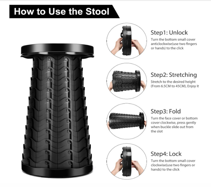 Foldable Telescopic Stool 4.0 | Portable Folding Stool Lightweight |Ye ...